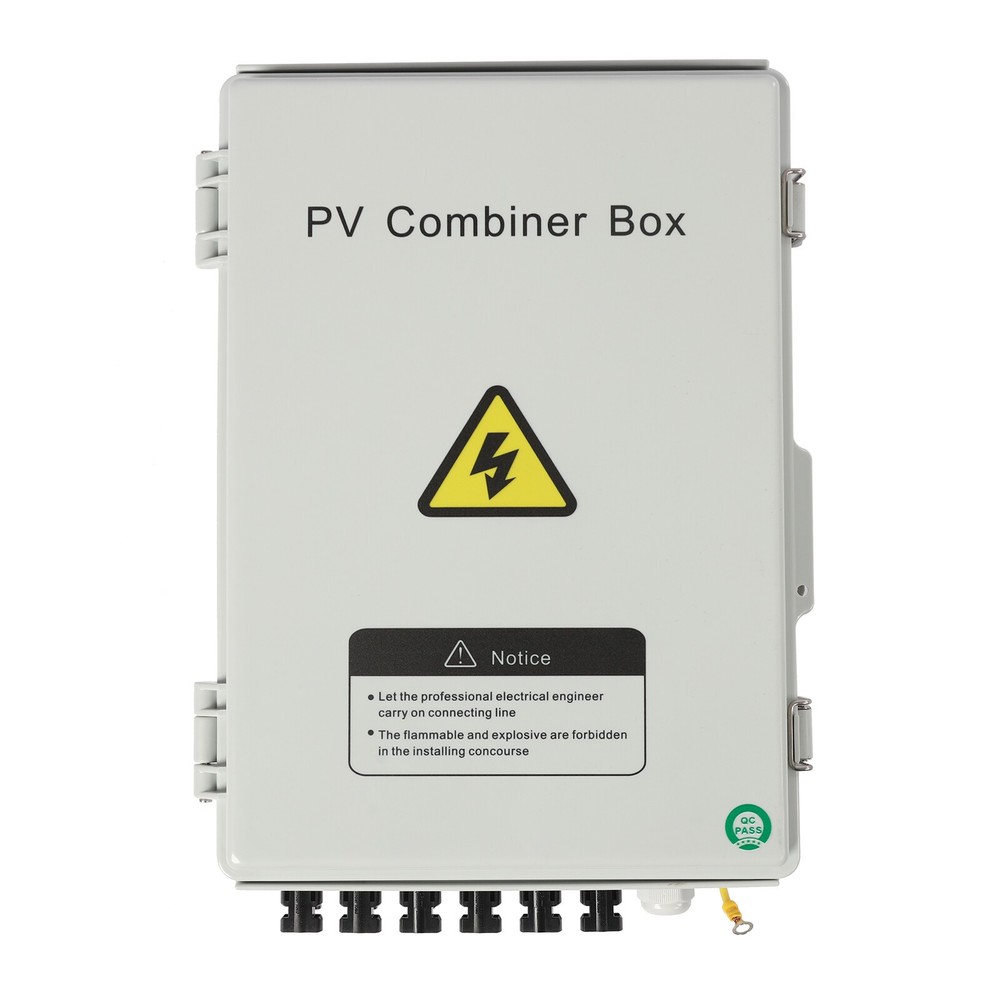 6 String Solar PV Combiner Box 15A Circuit Breaker for Solar Panel Plastic
