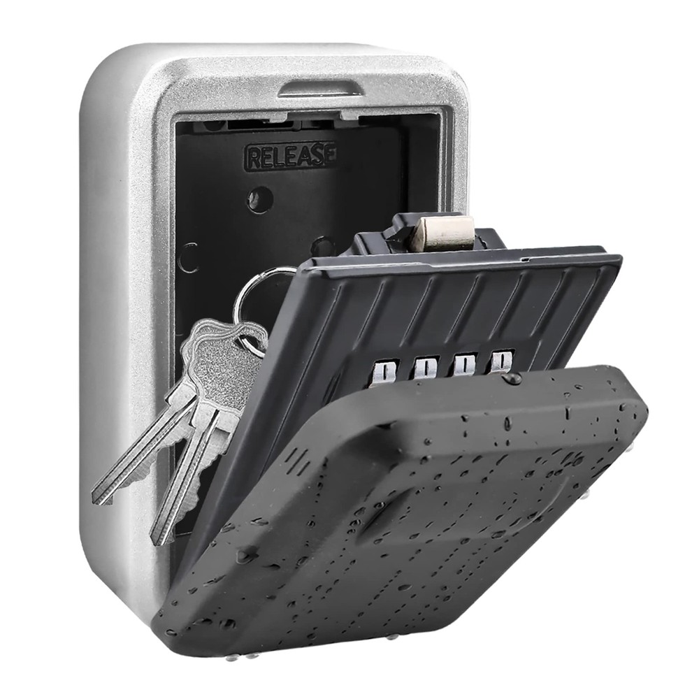 Key Safe Box Waterproof with Combination Lock 4 Digit - Resettable Code Outdo...