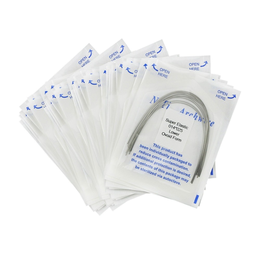 US 10Pack Dental Ortho Arch Wire Round/Rectangular Niti Elastic Ovoid Form