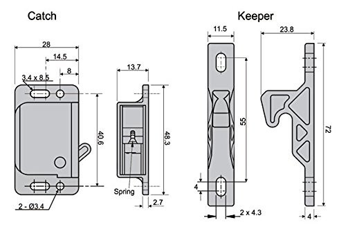 4 Pack DECORITE 5838 Black Grabber Latch RV Trailer Drawer Cabinet Catch CL-308