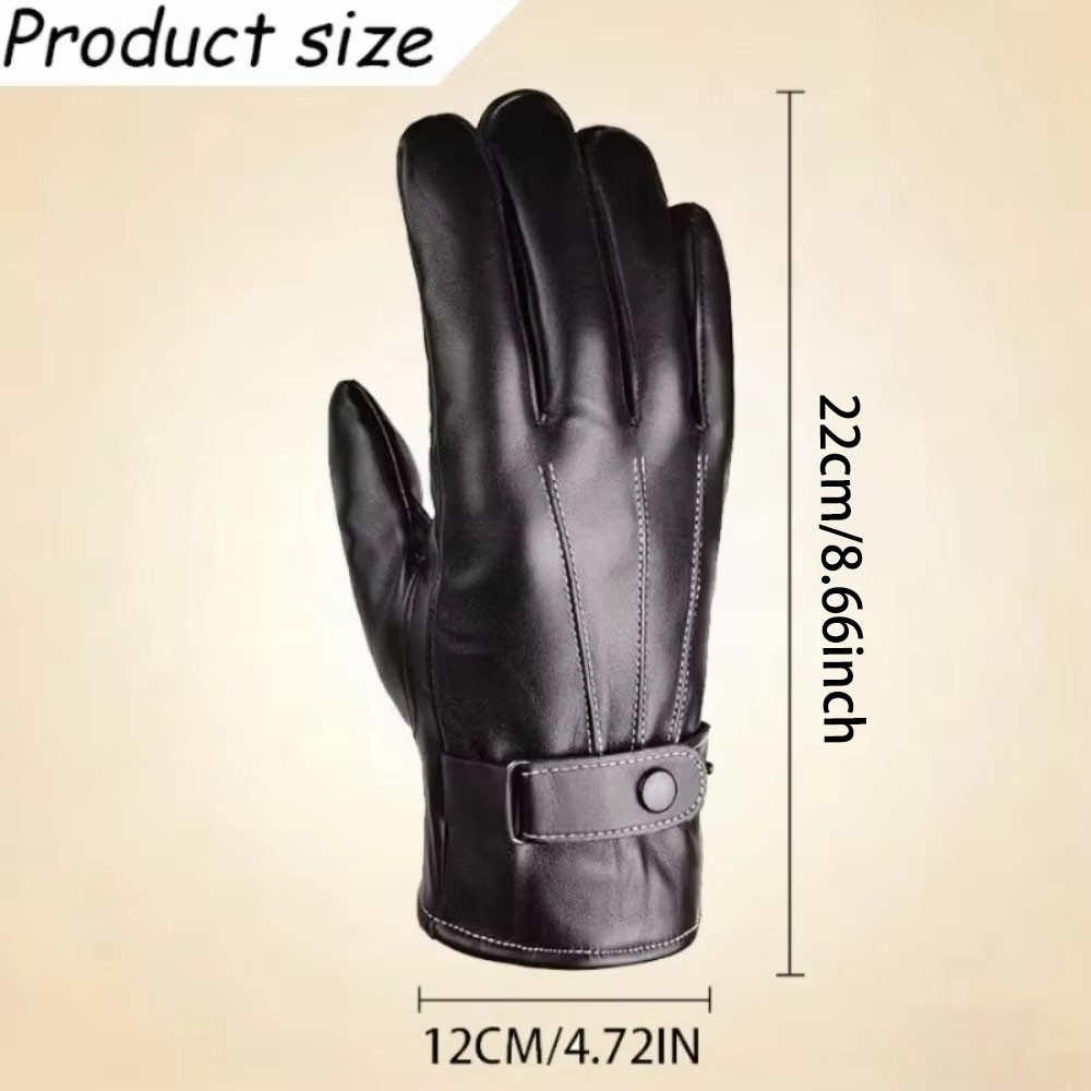 Black Driving Leather Soft Fleece Lined Thermal Winter
