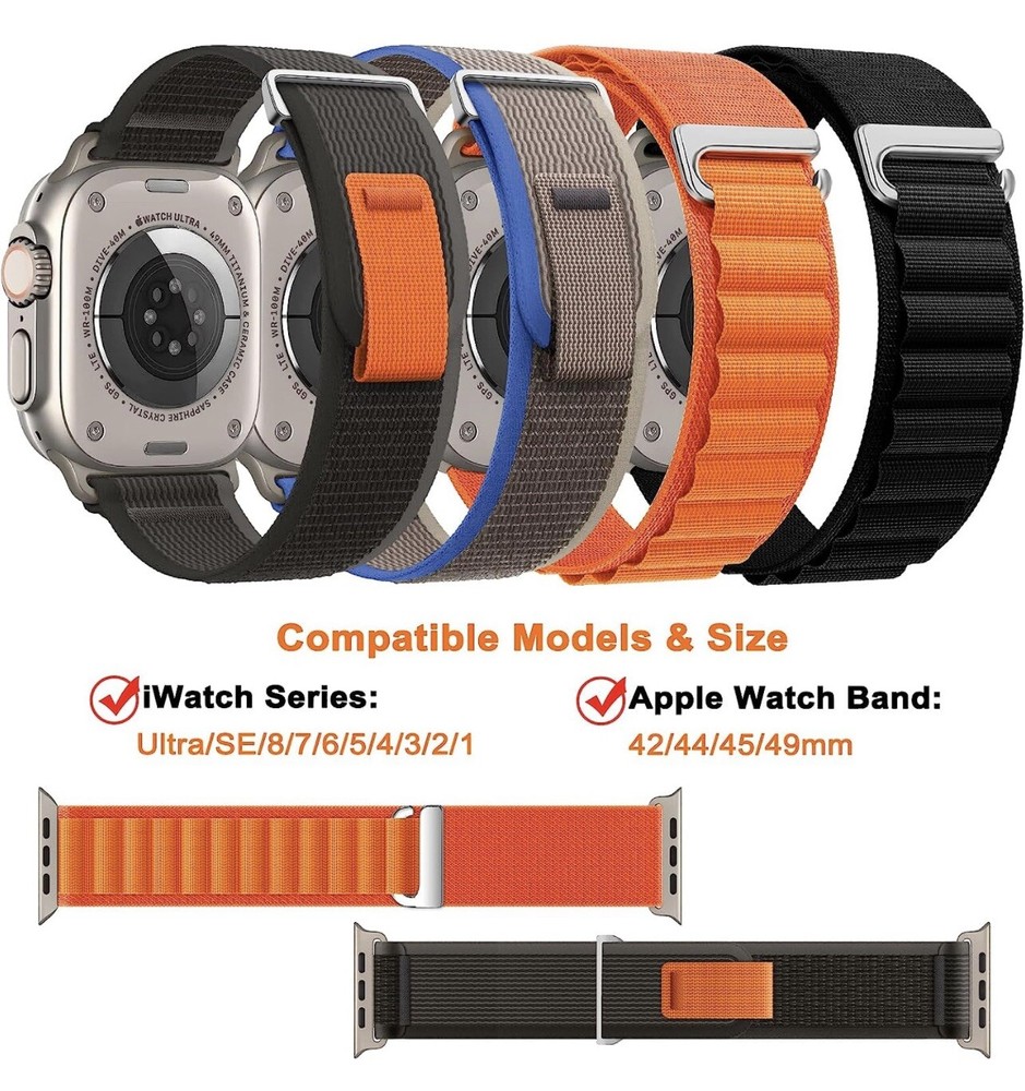 4 Pack Alpine Loop and Trail Loop Compatible with Apple Watch Band