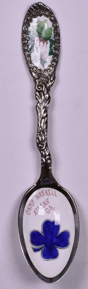 Enamel Cotton Boll Haskell Blue Clover Sterling Spoon