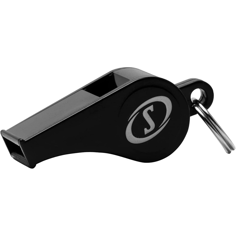 Spalding Plastic Whistle with Lanyard 2-Pack - Black