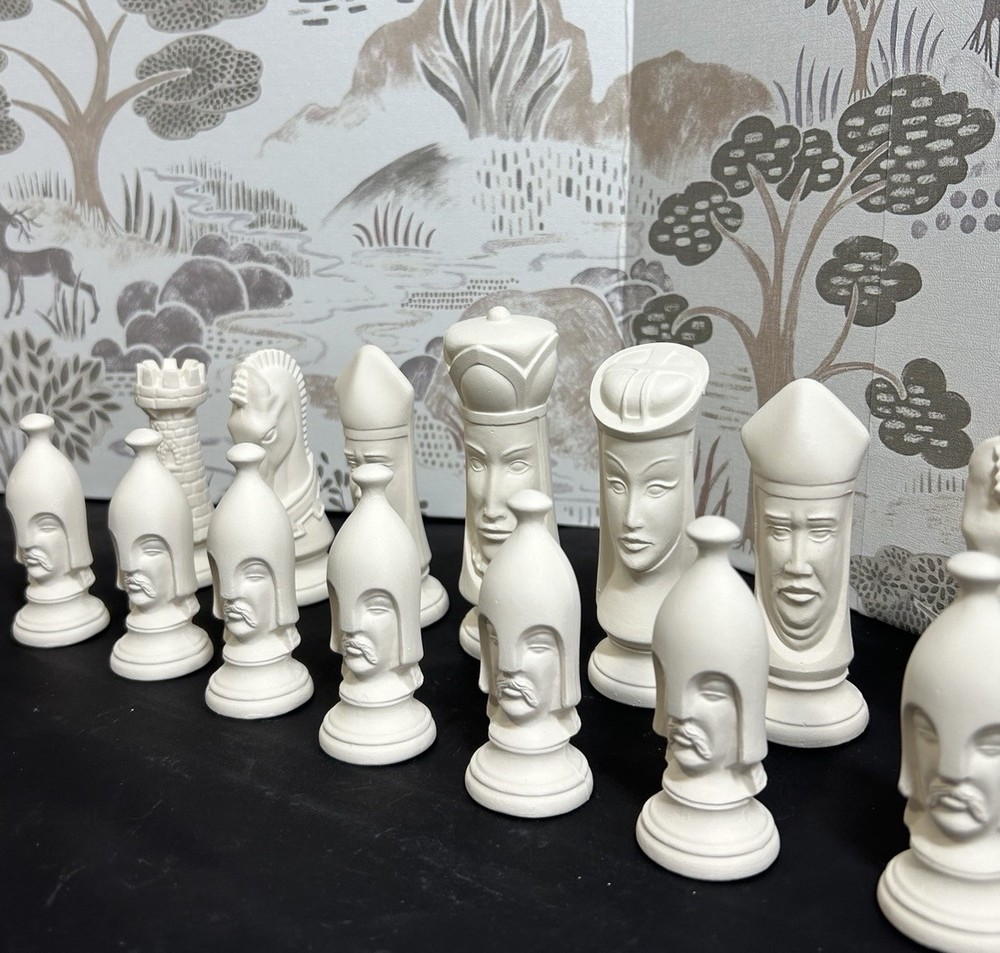 Duncan Full Chess Set; - Ready to Paint, Ceramic Bisque