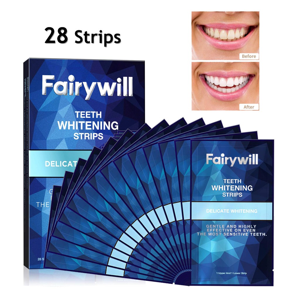 Fairywill 28 Advanced Teeth Whitening Strips Mint Pro Low Sensitivity Ingredient