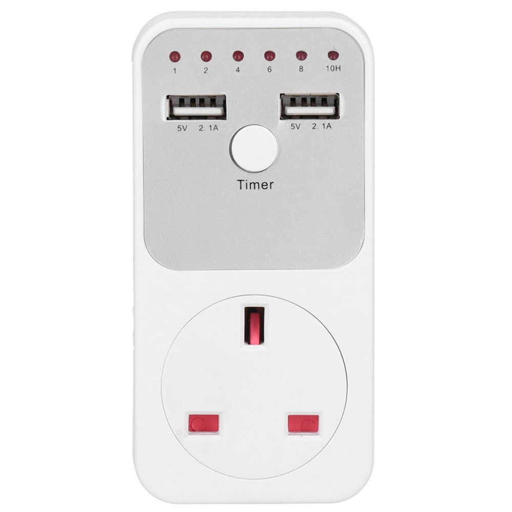 Digital Countdown Timer Socket With USB Ports For Home Appliances Energy Saving