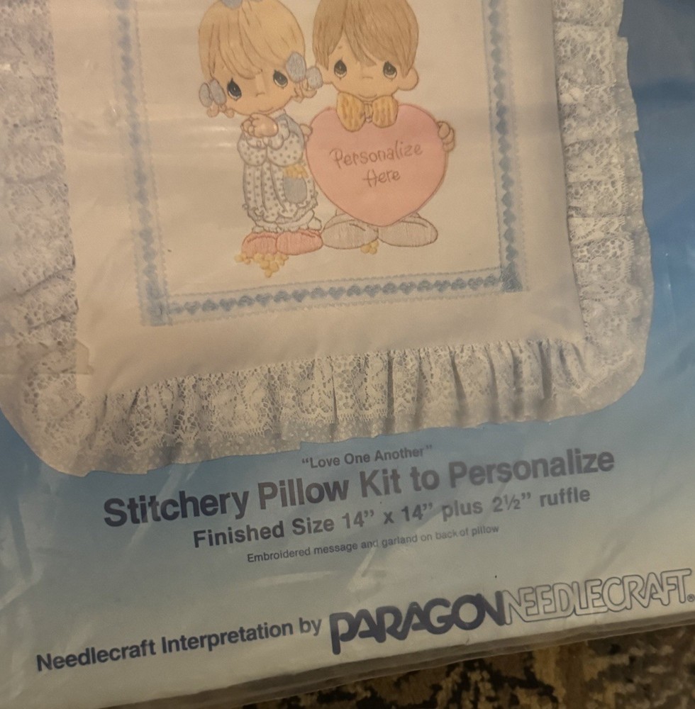 Precious Moments Personalize Stitchery Pillow Kit 1984