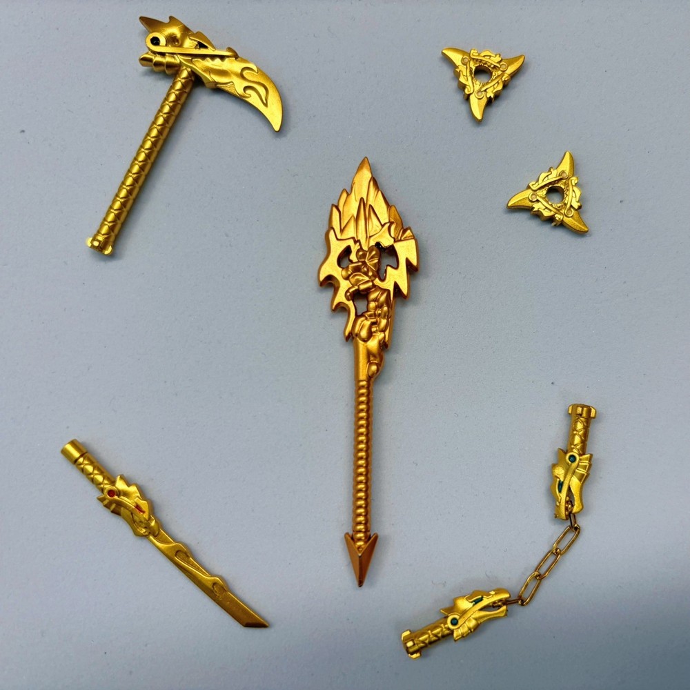 Ninjago Customized Golden Weapon Set 6+1