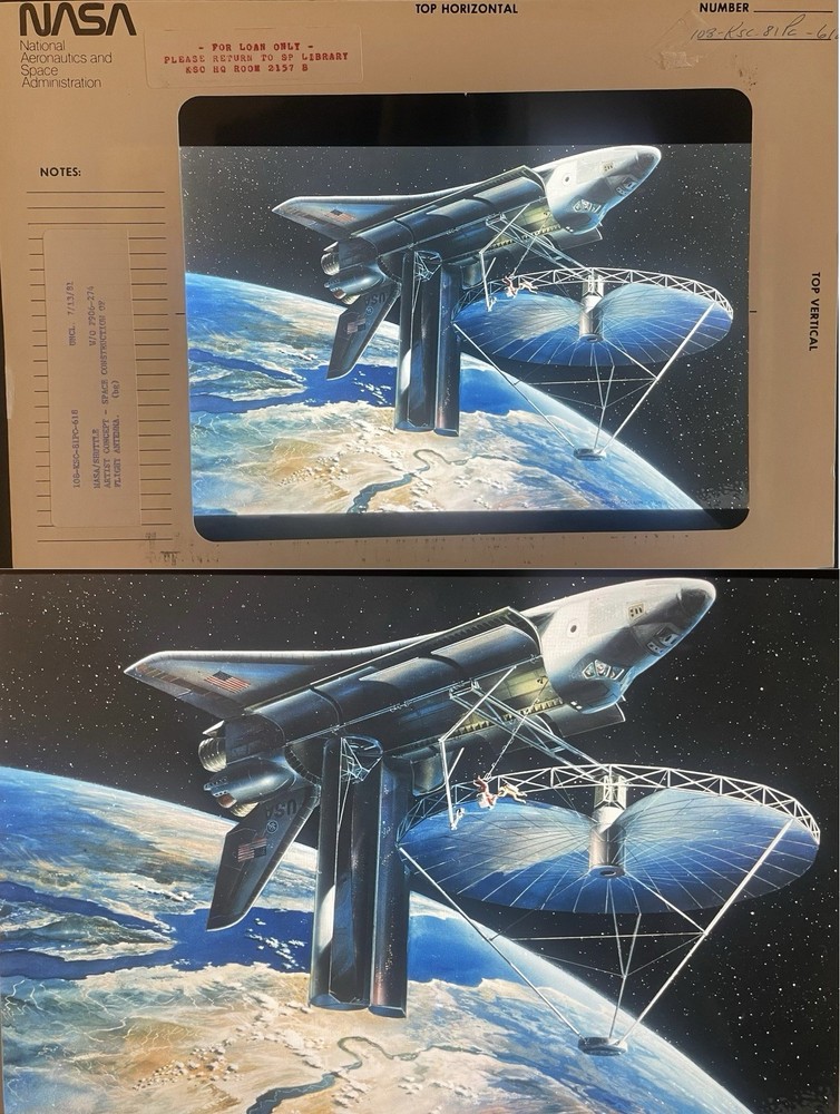 1981 NASA KSC Space Shuttle Orbiter Flight Antenna Presentation Transparency-618