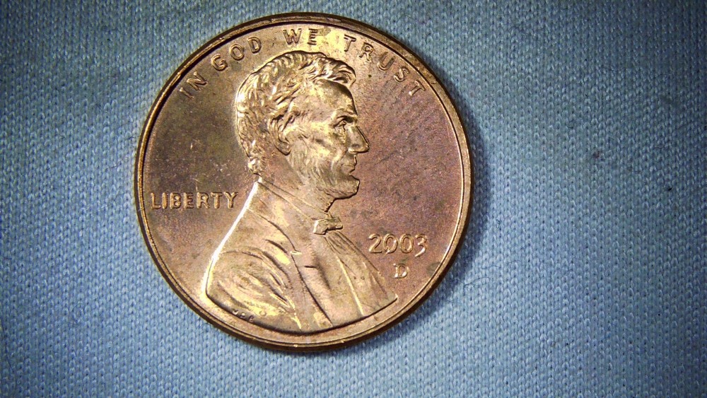 2003-D Lincoln Penny with Error DDR