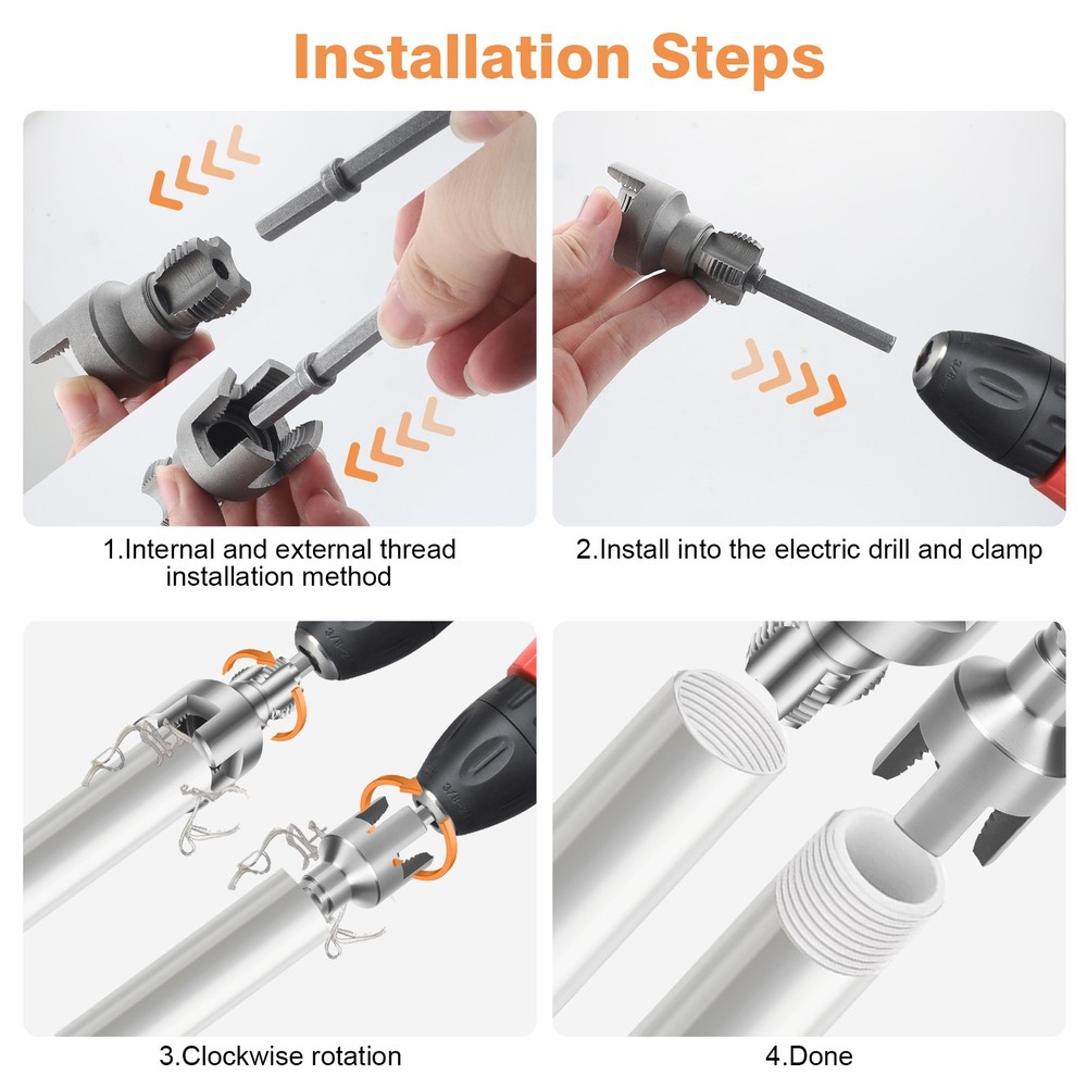 Integrated Internal & External Pipe Threading Tool PVC Pipe Threader Cutting Kit