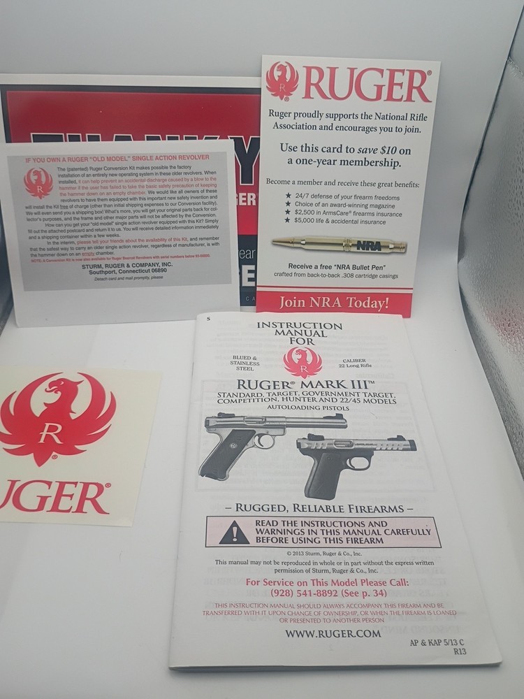 Ruger Mark III Autoloading Owners Manual 2013