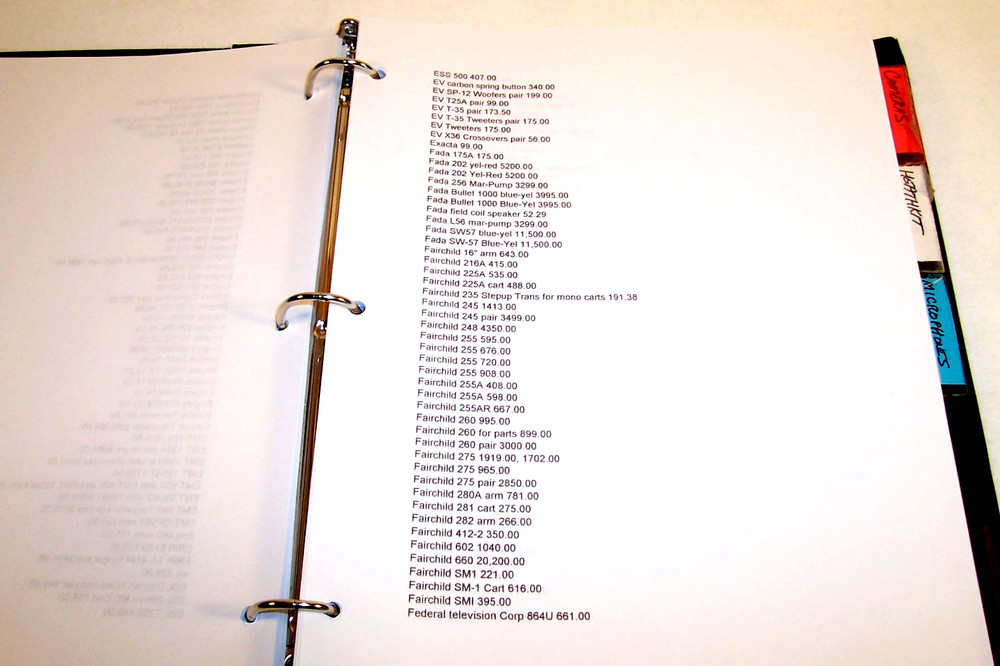 Massive ANTIQUE & HIGH END AUDIO PRICING MANUAL