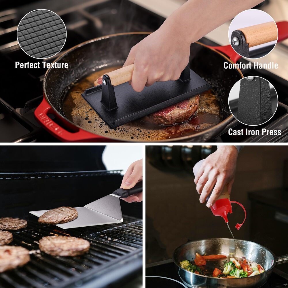 PARGRILL 128PC Griddle Accessories Kit Grilling Set Flat Top Grill Accessory Set