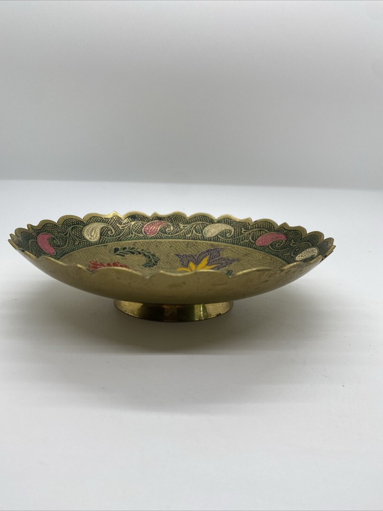 Brass Painted Floral Bowl