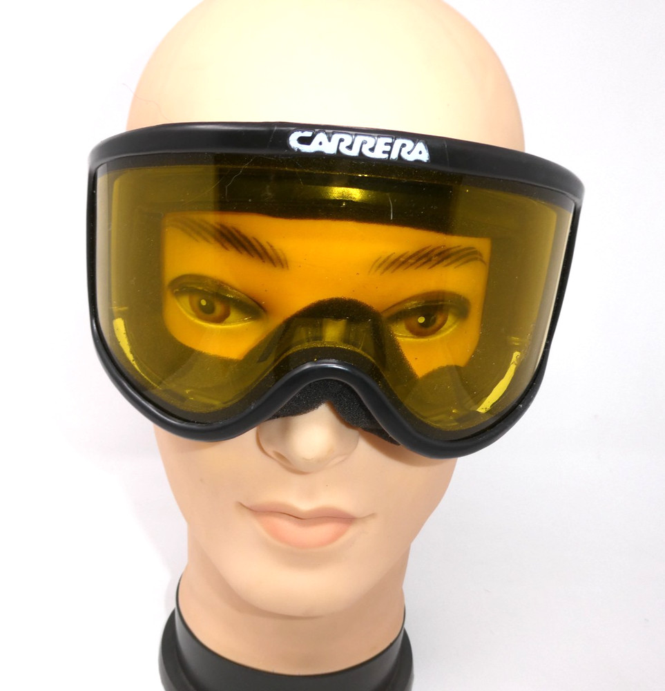 Carrera Ski Snowboard Goggles Black Frame Gold Replaceable Lens