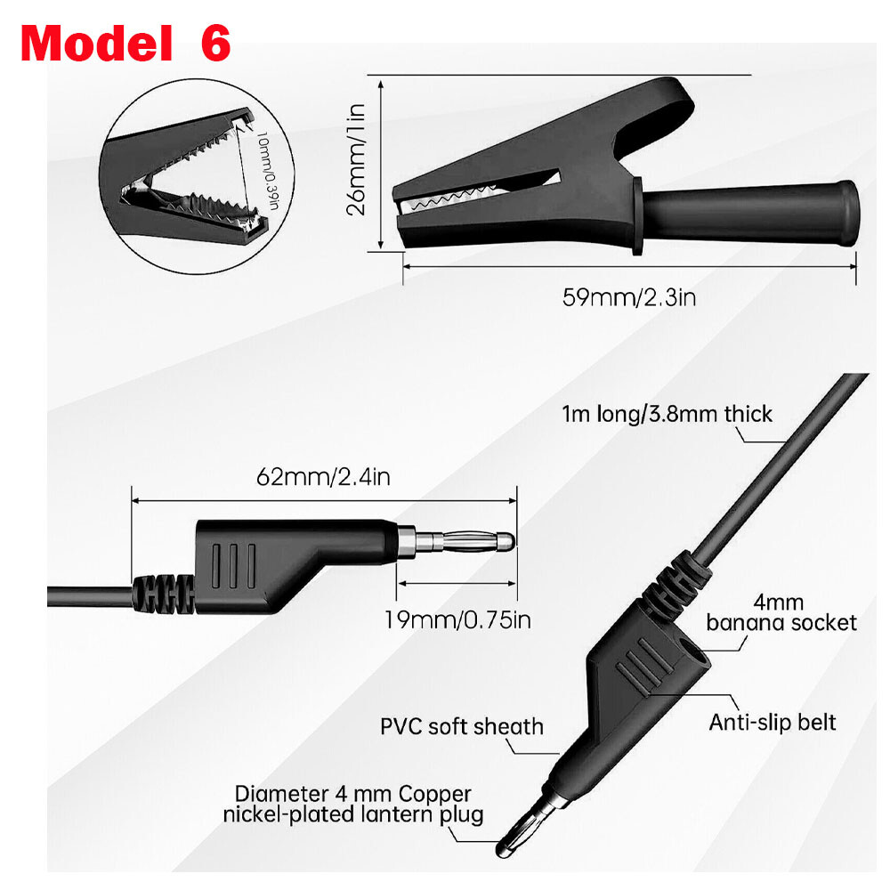 4mm 3.3FT Stackable Banana Plug Test Lead Wire Cable Alligator Clip NEW