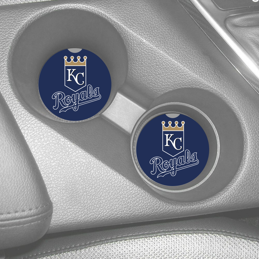 KC ROYALS RUBBER CAR COASTERS SET (2) MLB