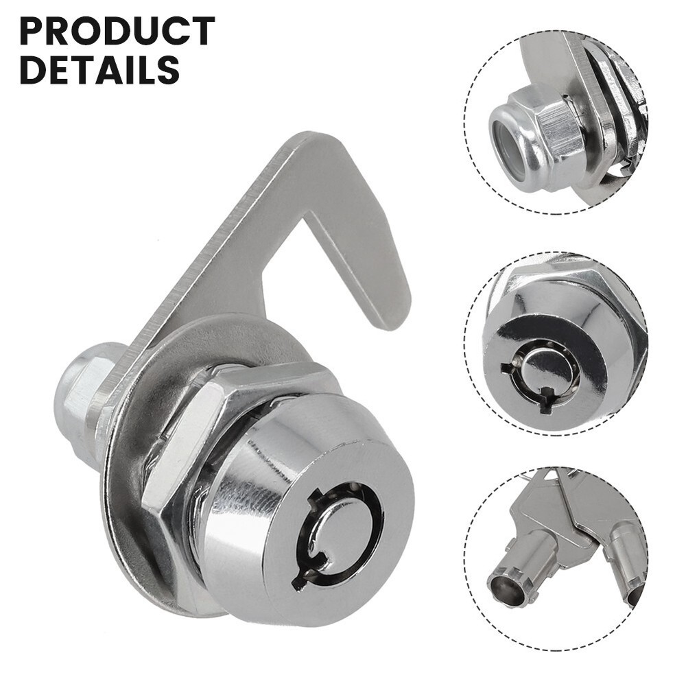 Secure and Reliable Chrome Finish Camlock with Keys Tool Box Replacement Lock