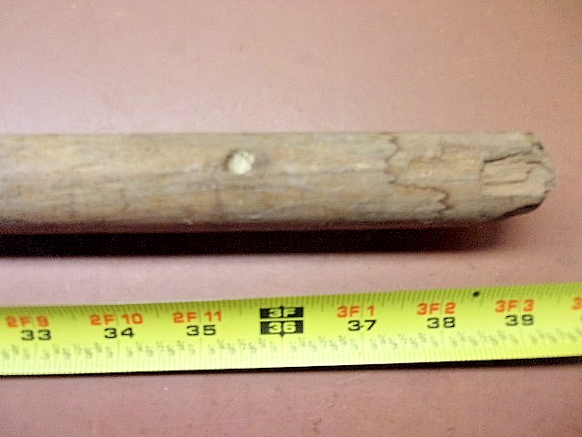 Primitive Hand Made Split Wooden Tool Handle 38" Long for Re-Purpose Cane Dibble