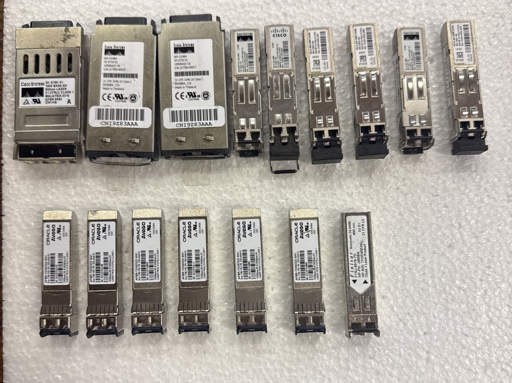 Lot of 16 Cisco & Oracle Transceiver Modules Bin7