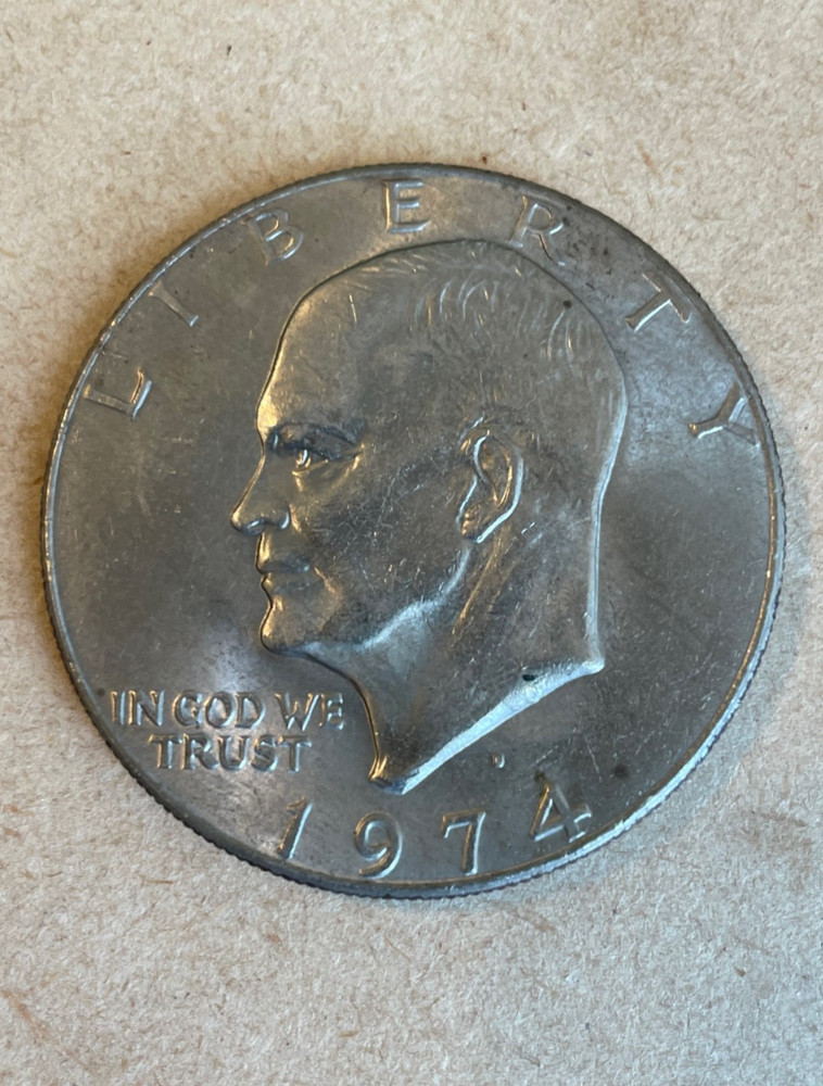 1974 D Eisenhower Ike Dollar-- Nice Mint Luster & Toning-- Great Condition!