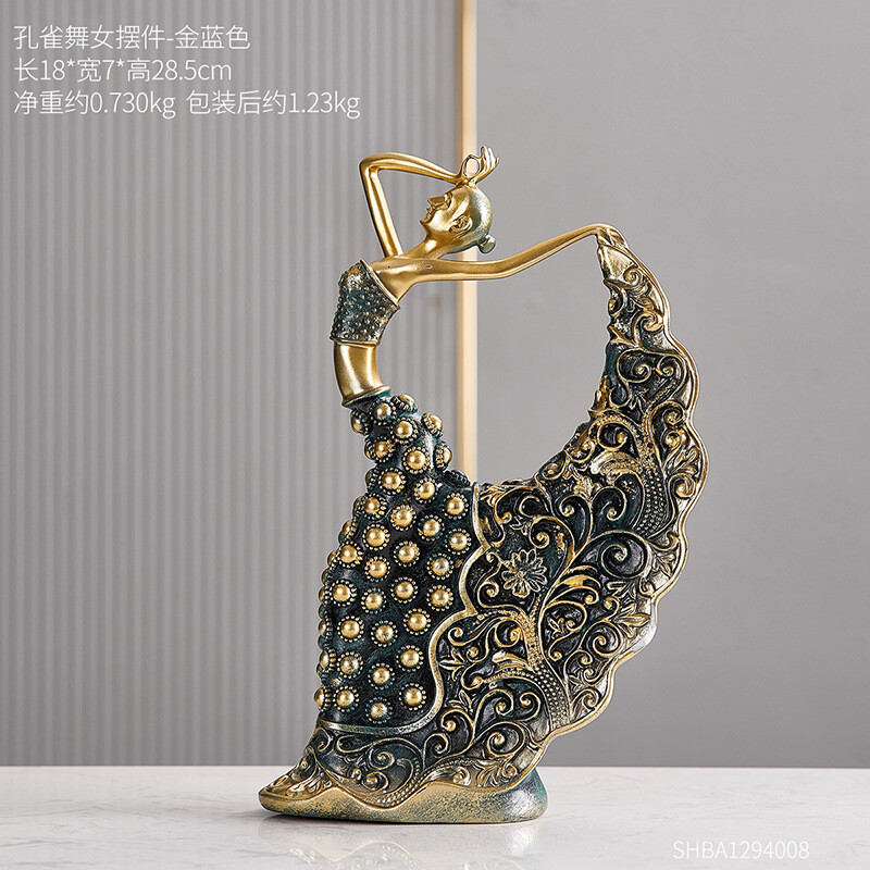 Creative Peacock Dancer Art Decoration Desk Decoration Decoration 2PC