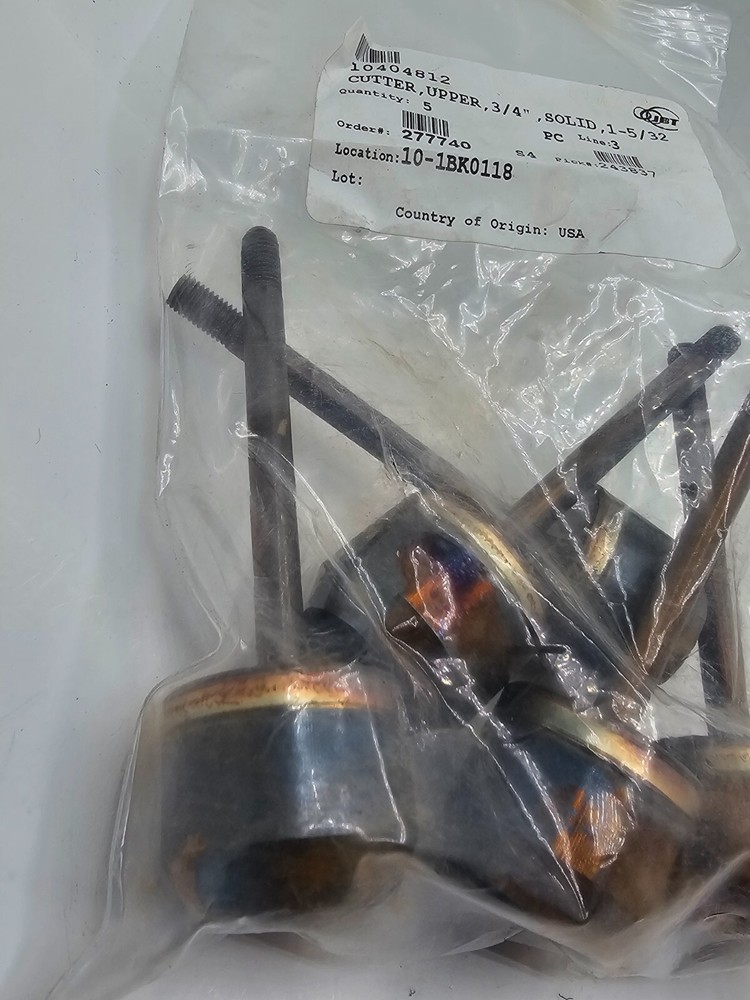 (QTY 5) JBT Cutter Upper 3/4 Solid, 1-5/32 10404812