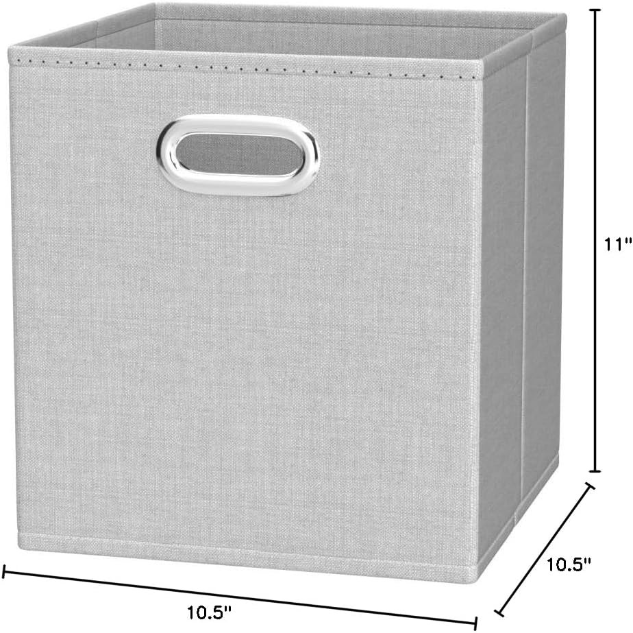 Collapsible Cube Storage Bins, Space-Saving, Organizing Fabric Bins with Handles