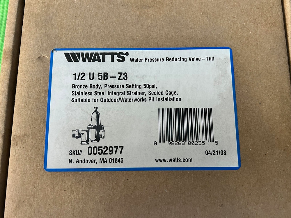 Watts Water Pressure Reducing Valve - Threaded 1/2U5B-Z3