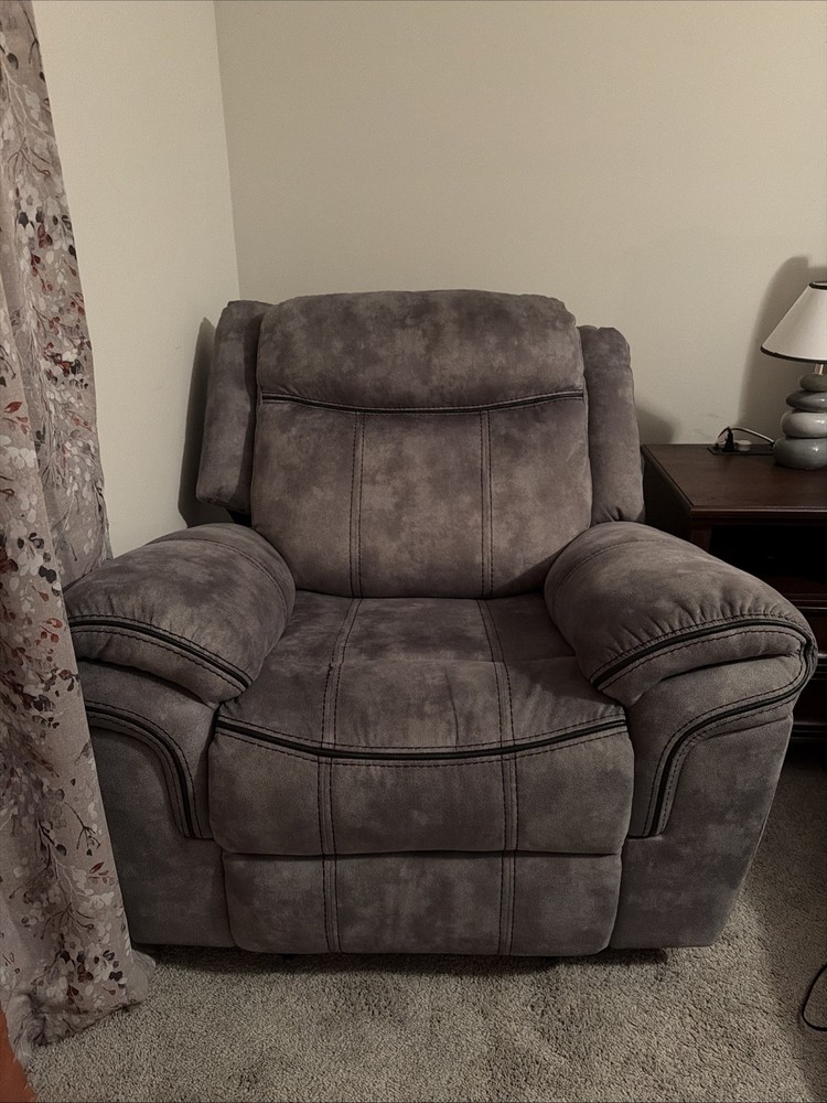 Grey Rocking Reclining Sofa