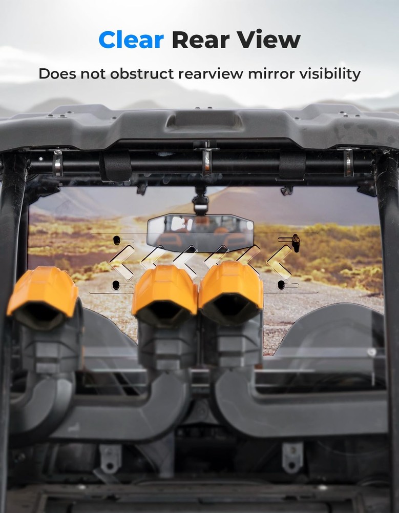 MISSING HARDWARE - KEMIMOTO 2014-23 XP 1000 Clear Windshield with Vented Window