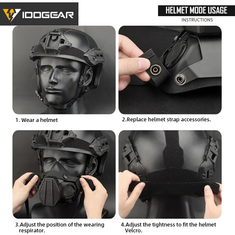IDOGEAR Tactical Respirator Half Face Mask Airsoft Mask Multi Function Military