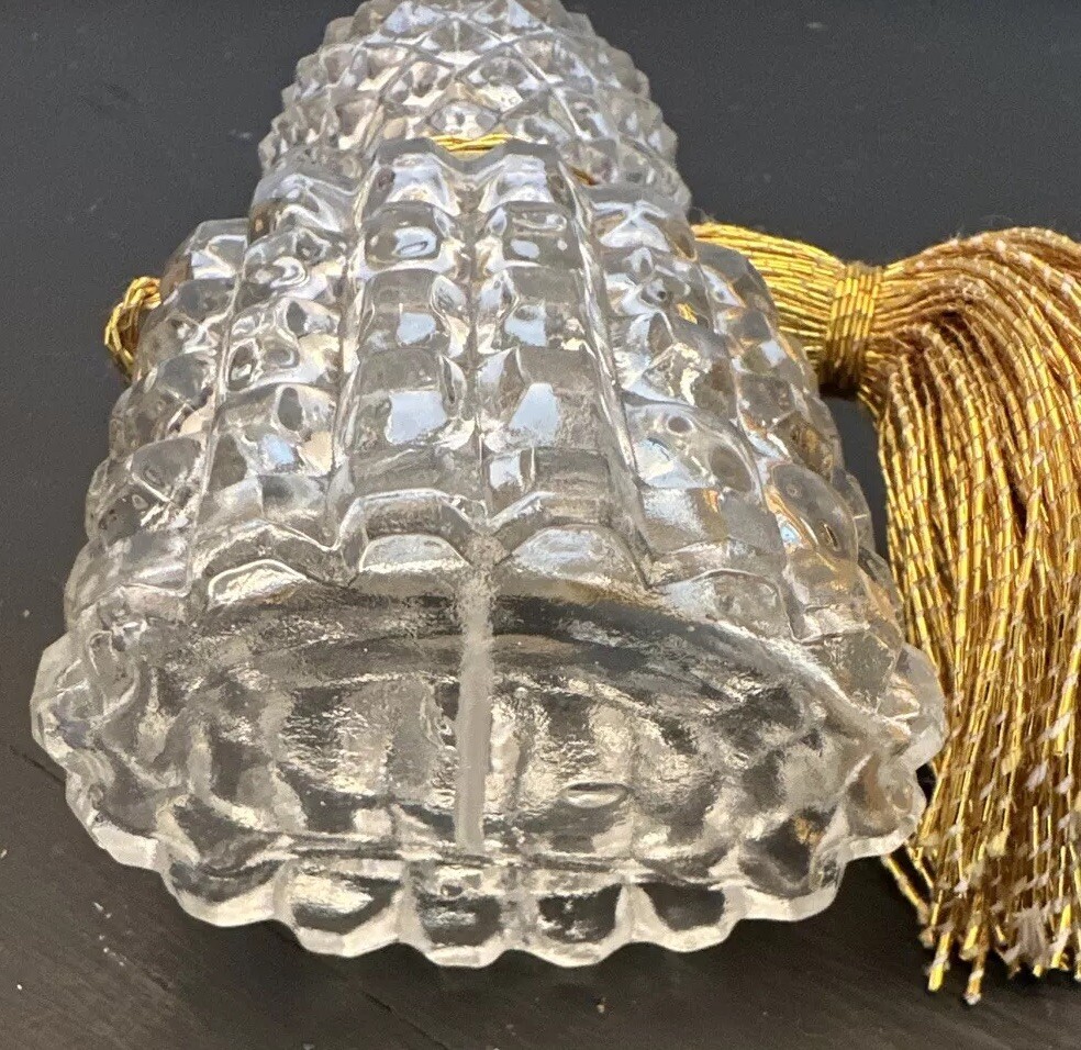 Vintage Diamond Point Clear Atomizer With Gold Tassel