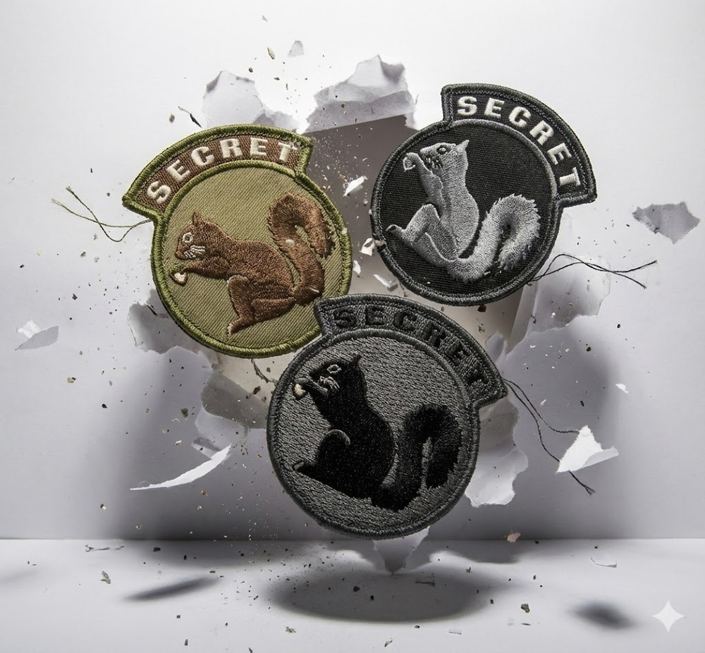 MSM Secret Squirrel Morale Patch Embroidered Hook Tac Vest Hat Multicam Arid