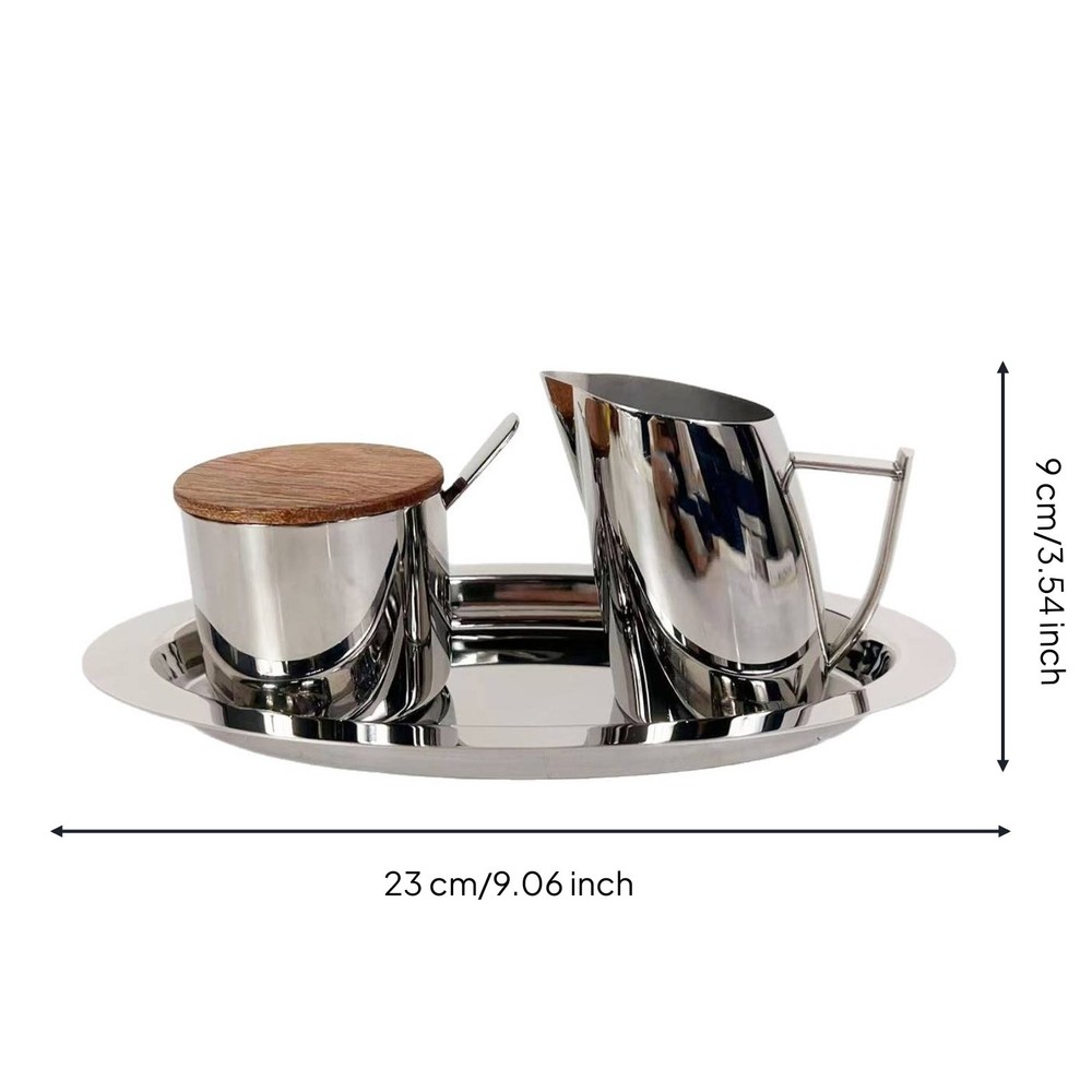 3 Pieces Modern Coffee Condiment Server Serving Ware for Restaurant