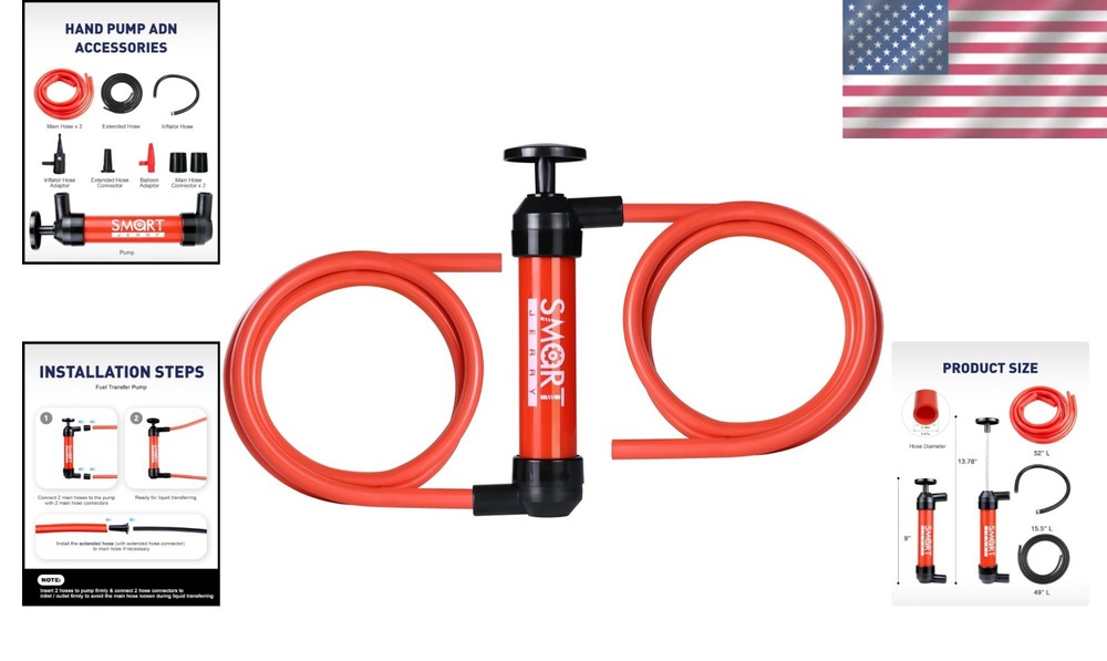 Multi-Use Hand Pump for Automotive Fluid Transfer - Quick Assembly & Ease