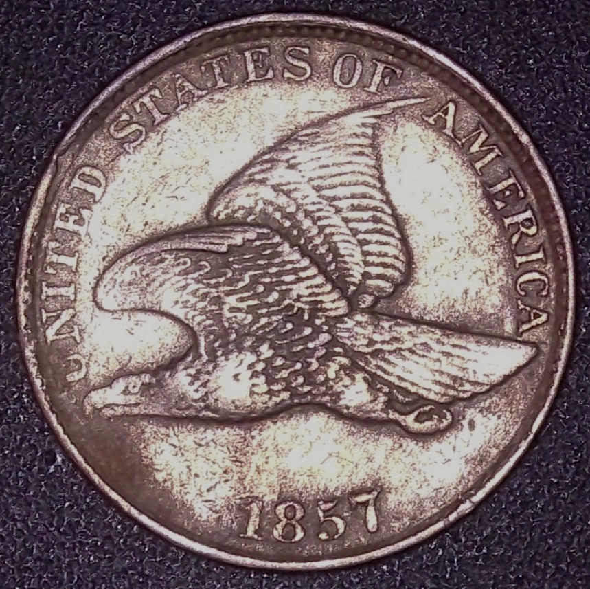 1857 FLYING EAGLE 1C , VF/XF