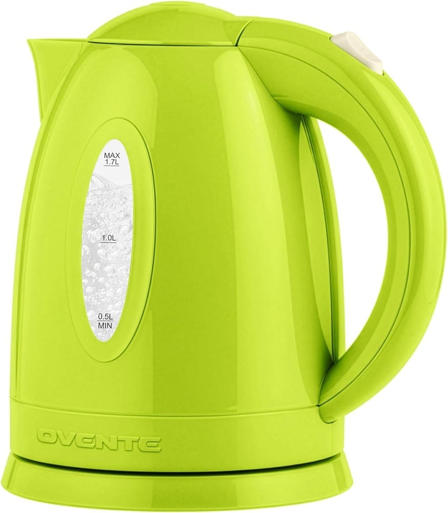 1.7L Fast Boiling Green Electric Kettle with Safety Features & Removable Filter