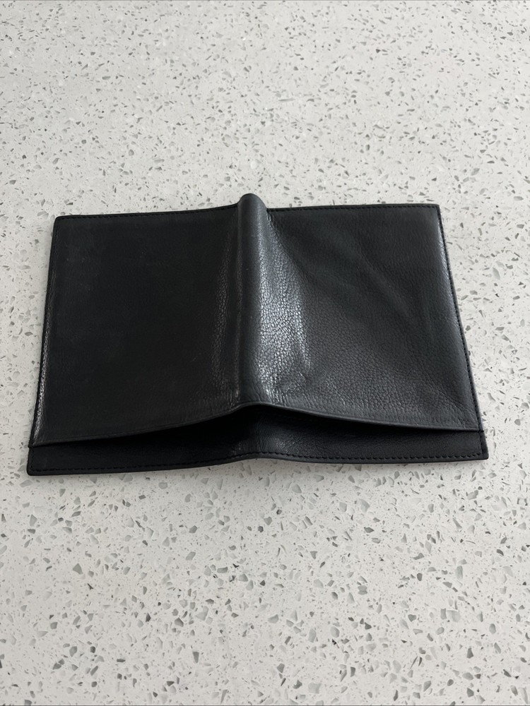 Buxton Black Leather Passport Wallet