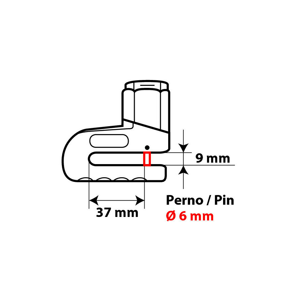 LUCCHETTO BLOCCADISCO UNIVERSALE CON PERNO Ø 6 MM COD. 65391
