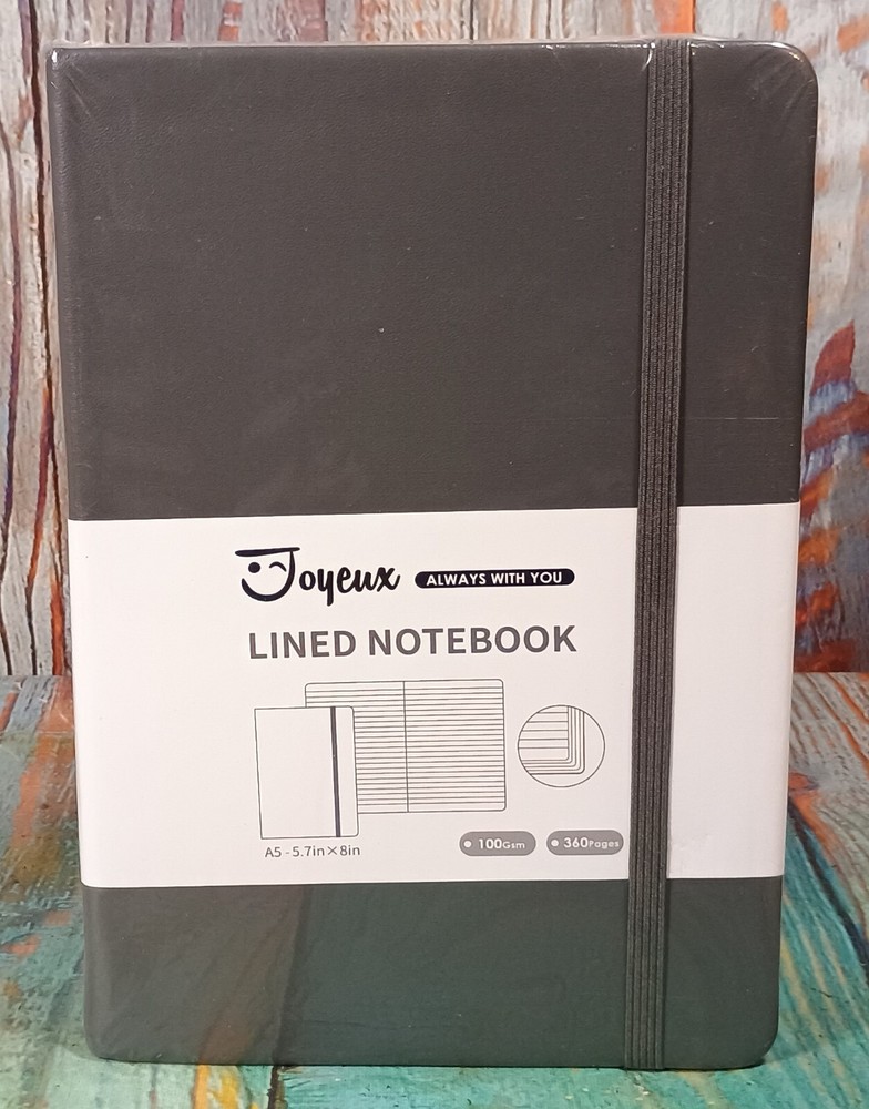 Joyeux Lined Notebook - 360 Pages - GRAY - 5.7inX8in - NEW