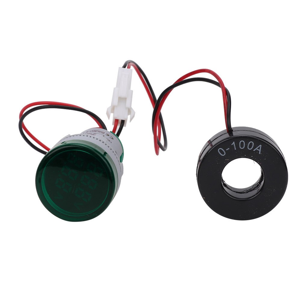 Round Digital Display Voltage Current 2 In 1 Integrated Indication Light