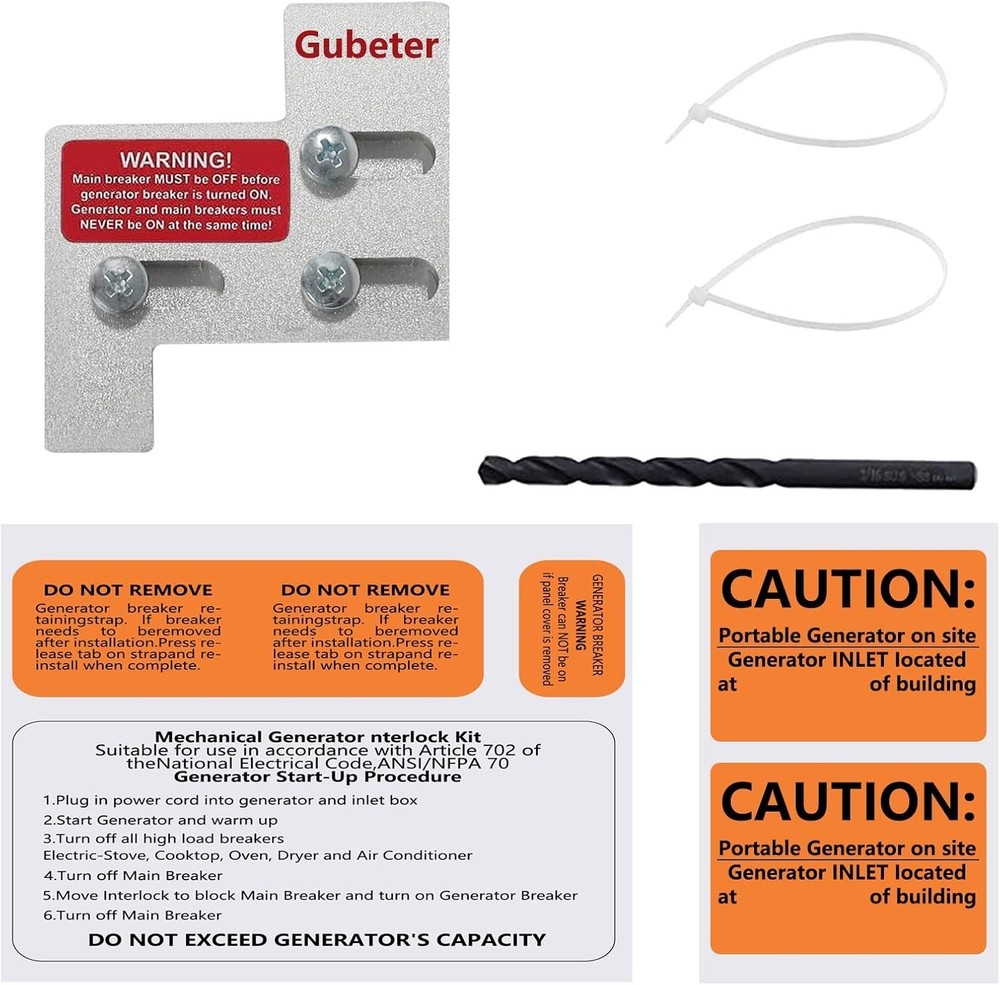 Generator Interlock Kit Compatible with General Electric GE 150 or 200 amp Ma...