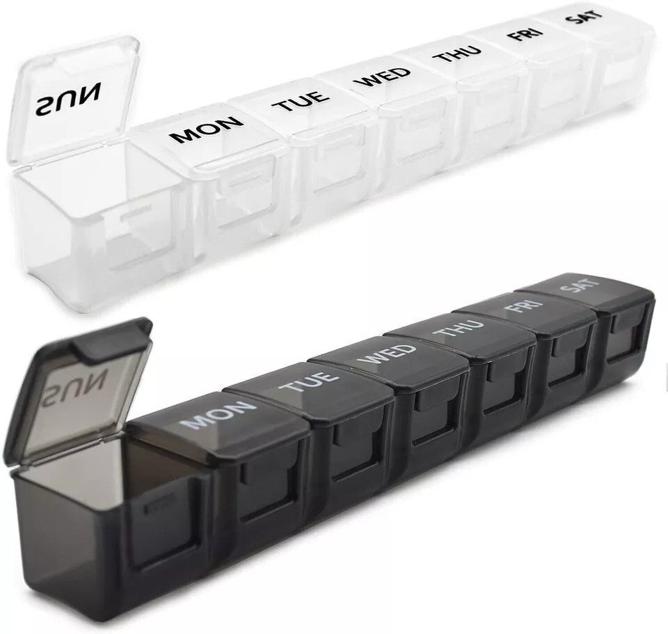 Extra Large Weekly Pill Box Organizer, 2 Pack, 7 Day Jumbo Pill Case