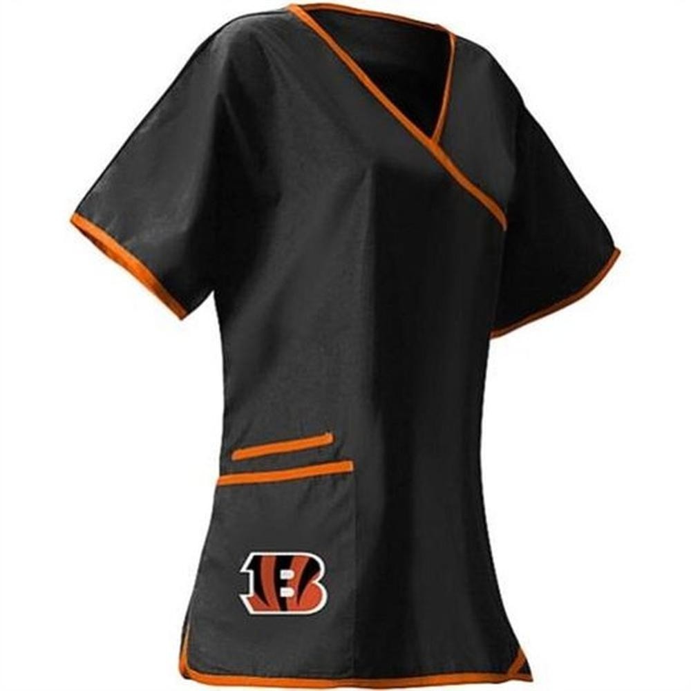 Cincinnati Bengals Women's Mock Wrap Scrub Top