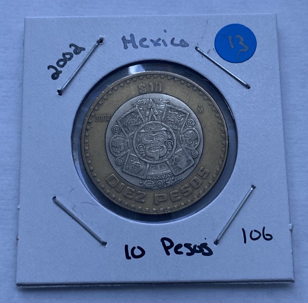 2002 Mexico 10 Pesos Coin