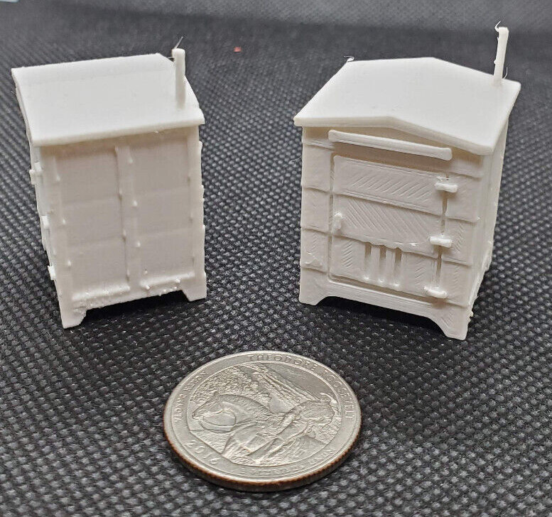 2 Pack HO Scale Train Signal Box White-unpainted