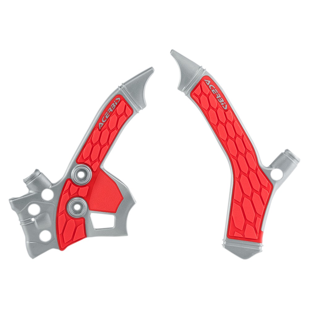 Acerbis X-Grip Frame Guards - Silver/Red - 2726851418